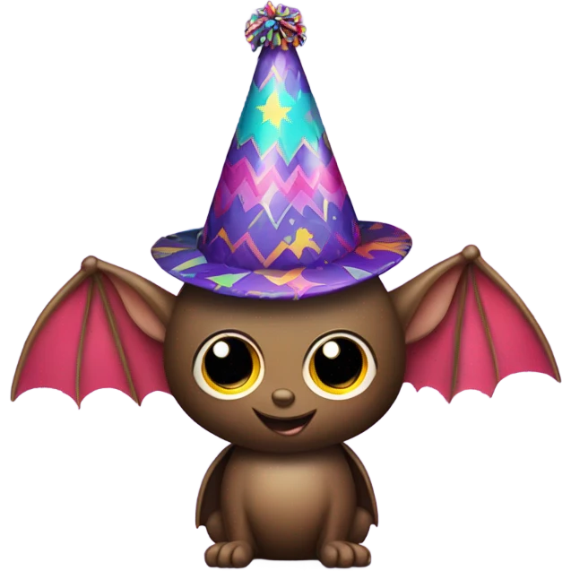 bat wearing party hat emoji