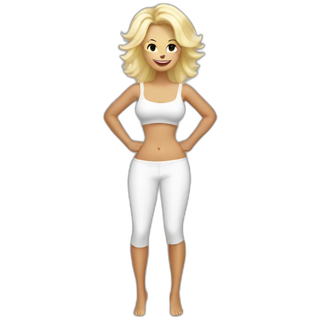 pamela anderson full body with arms up emoji