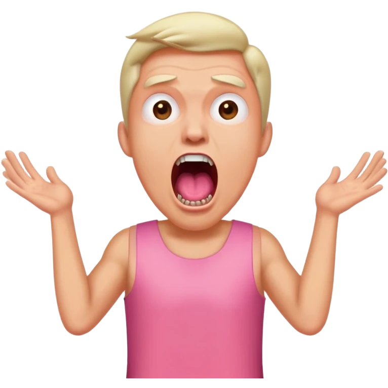 A man in pink dress screaming with an opened mouth   emoji