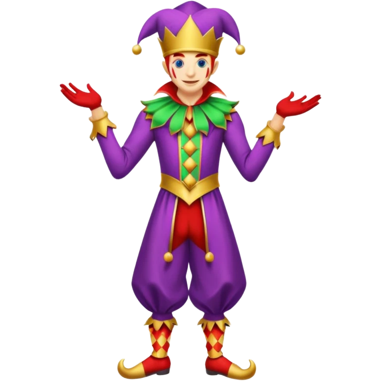 royal thin jester, full body emoji
