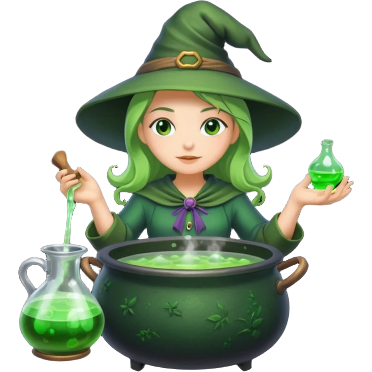 green witch cooking potion emoji