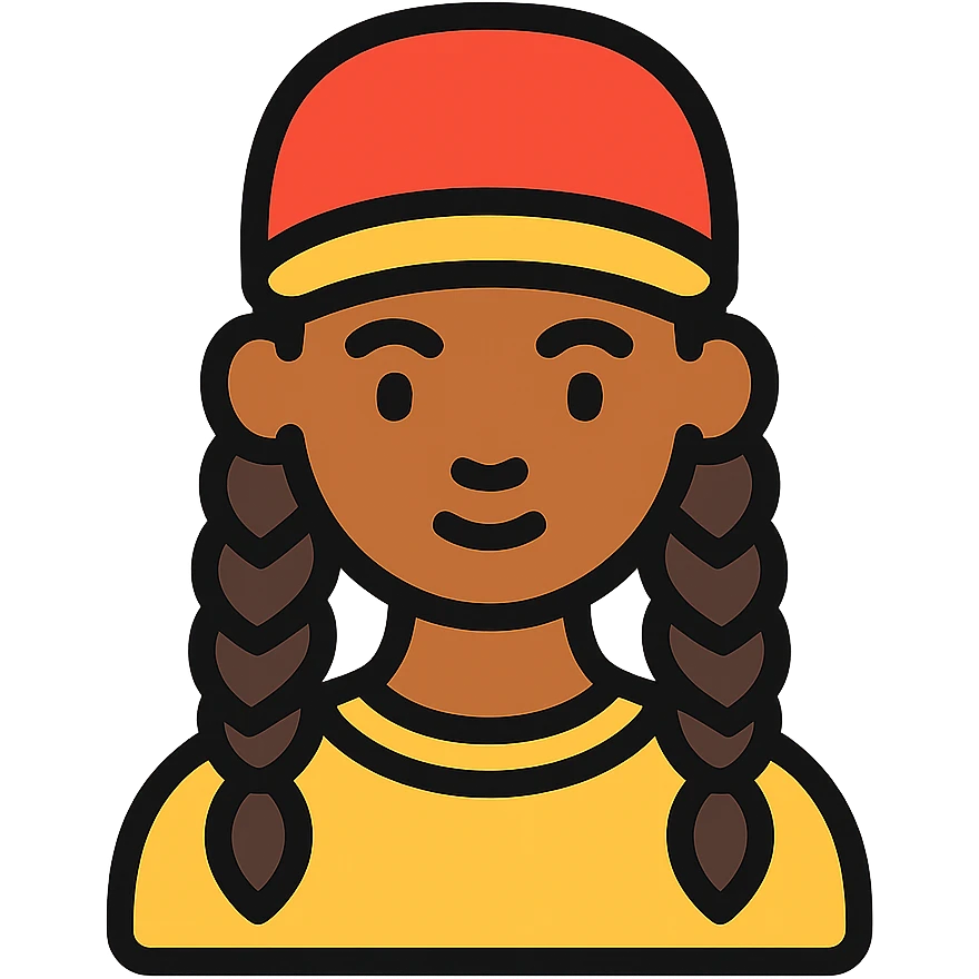 mujer con trenzas estilo hip hop emoji