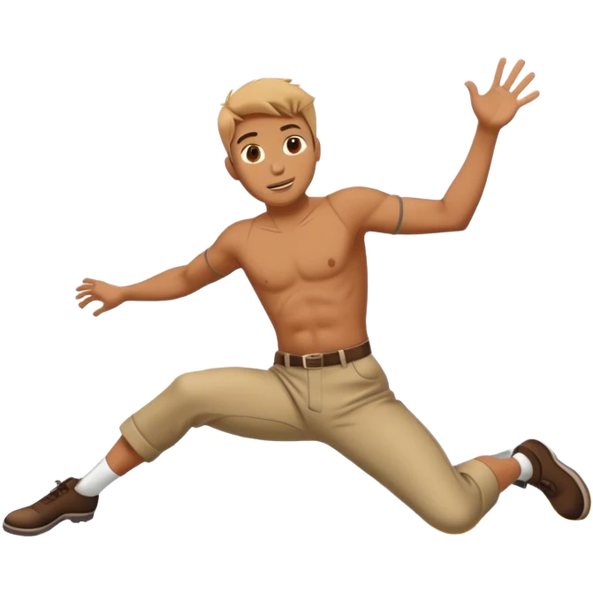 Man jumping off a train  emoji