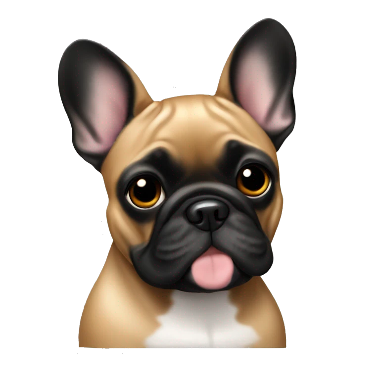 Fawn French bulldog with black face emoji