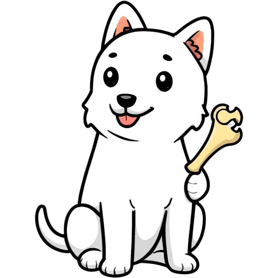 dog with a bone emoji