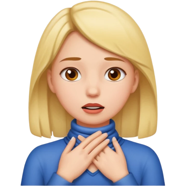 girl with hands around her neck choking emoji