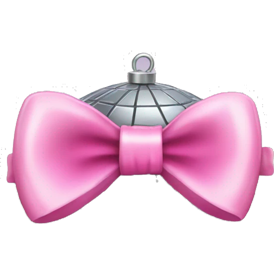disco ball with pink bow on top emoji