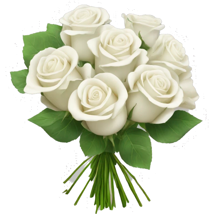 Bouquet of white roses￼  emoji