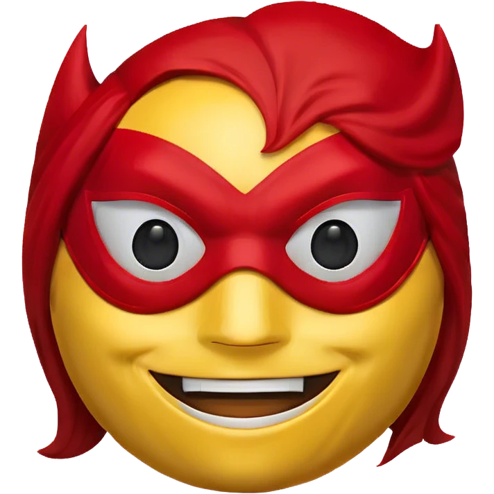 yellow emoji with superhero red mask emoji