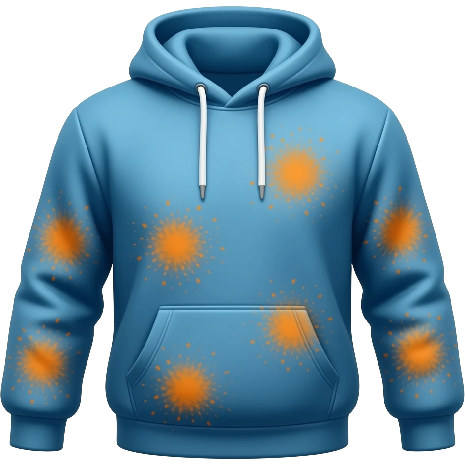 Blue hoodie with orange dust on it emoji