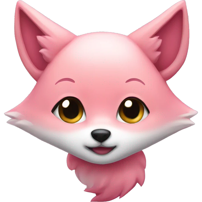 chibi cute pink fox head emoji