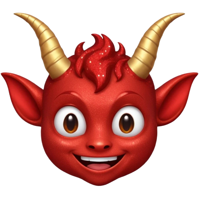 red glitter imp happy emoji