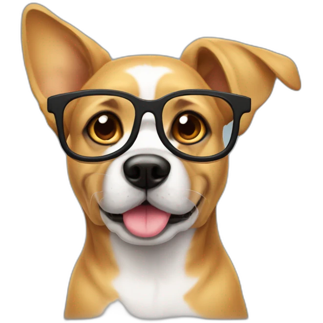 Chien avec des lunettes emoji