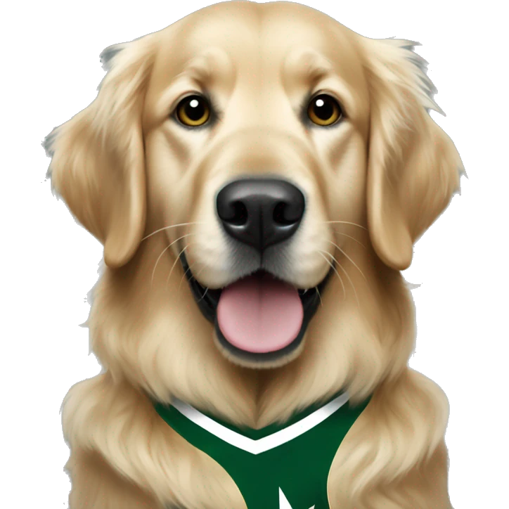 golden retriever in a dallas stars jersey emoji