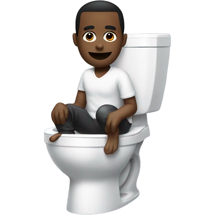 Diddy in a toilet playing a ps5 emoji