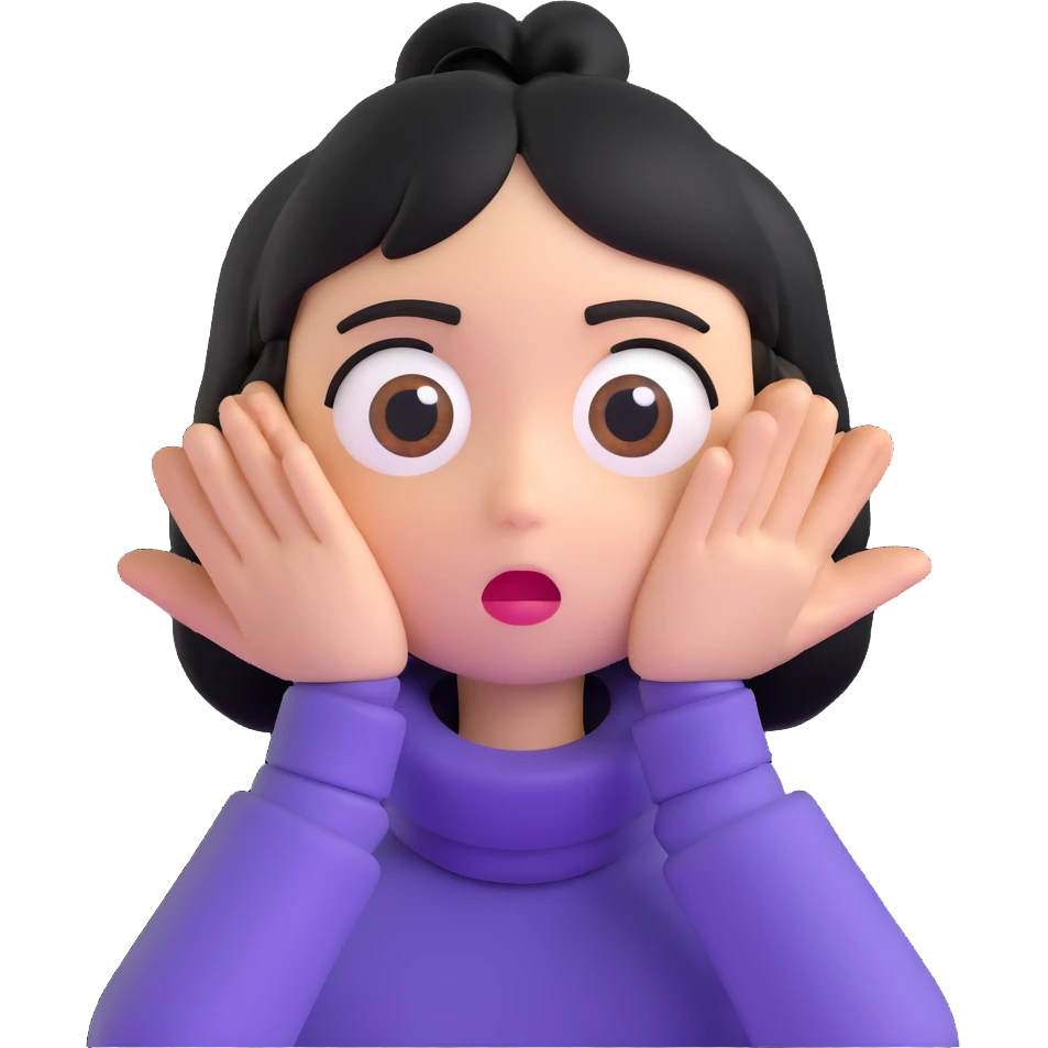 face with two hands around neck, wide eyes, annoyed expression emoji