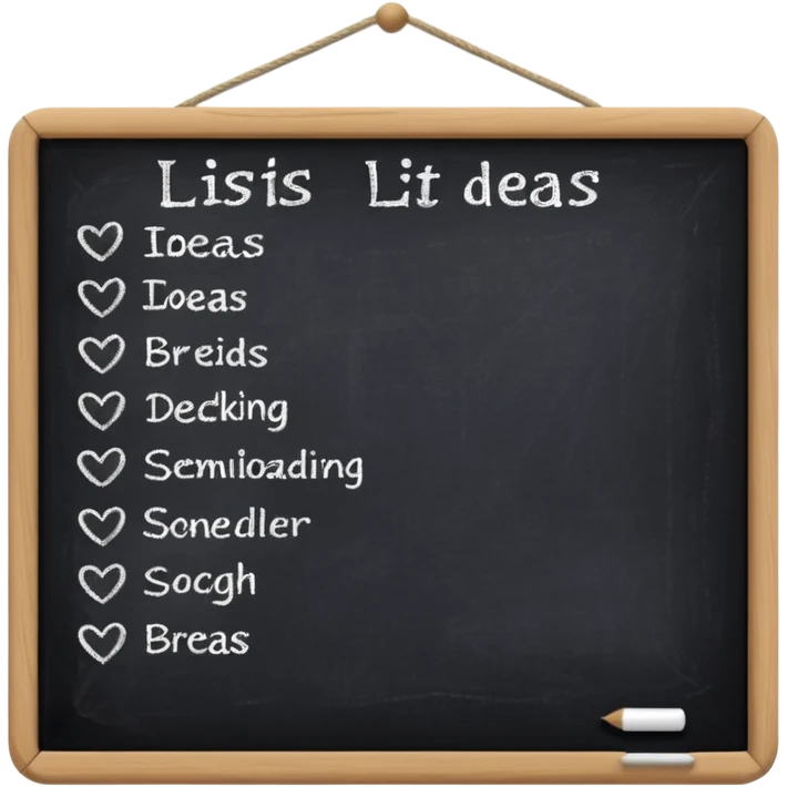 brain dump list in a chalk board emoji
