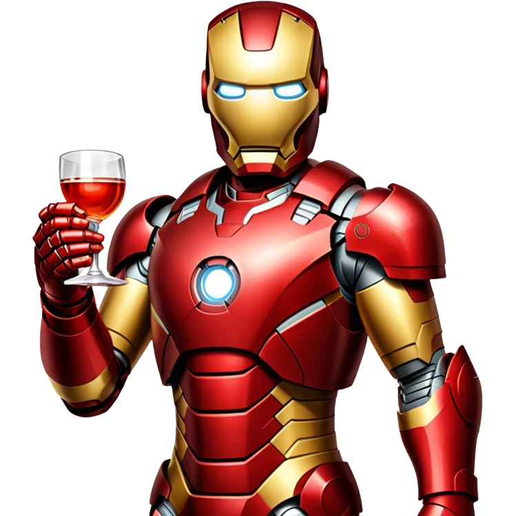 Iron man with vodka emoji