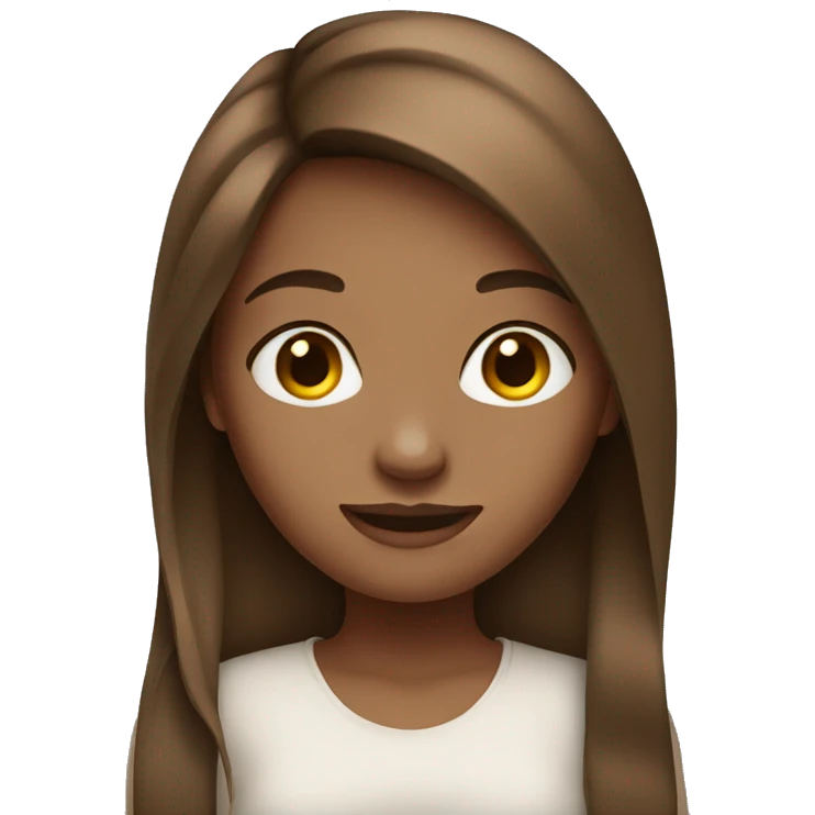 Girl brown long hair  emoji