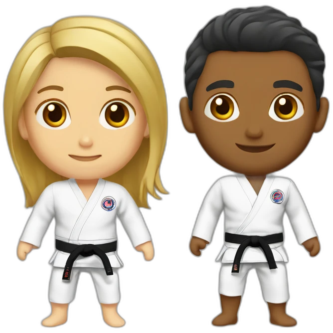 Casal jiu-jitsu emoji