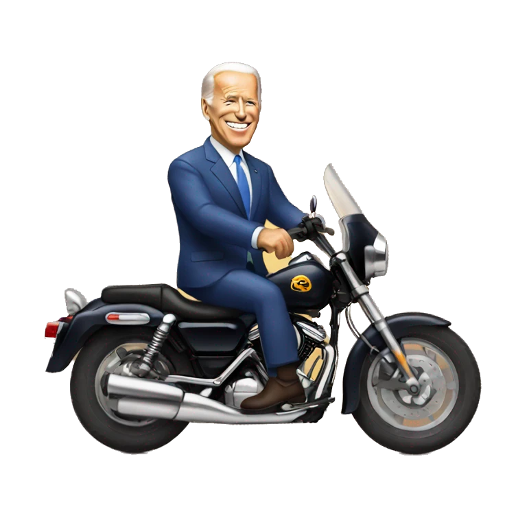 Biden sur une moto emoji