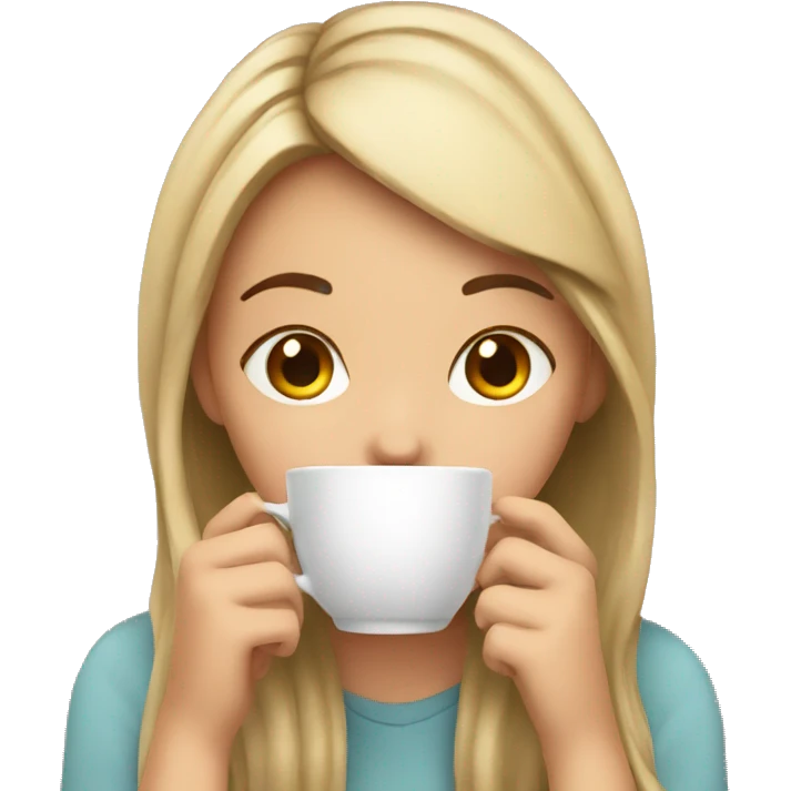 Girl sipping tea emoji