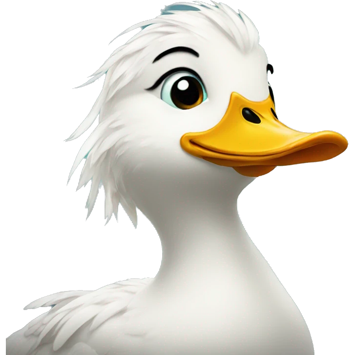duck with hair like elsa emoji