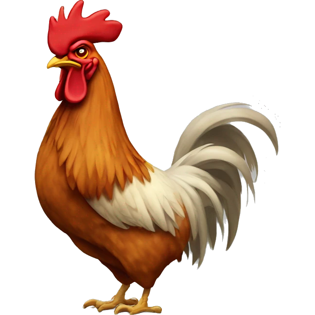 the offended rooster emoji