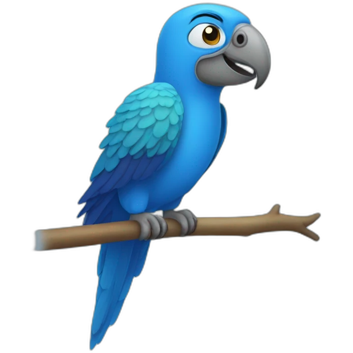 funny blue parrot emoji