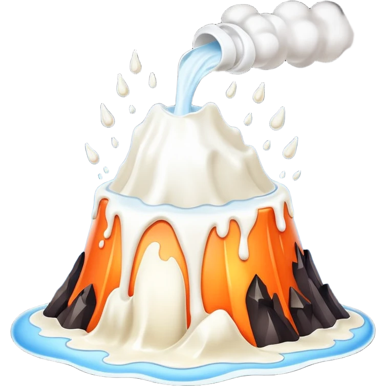 Volcano spewing milk emoji