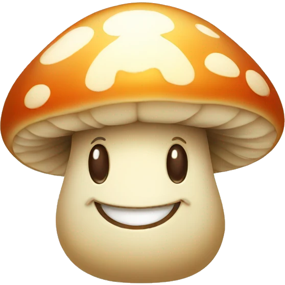 a smiling happy mushroom emoji