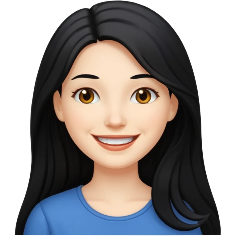 Mujer blanca pelo largo negro coceethe emoji