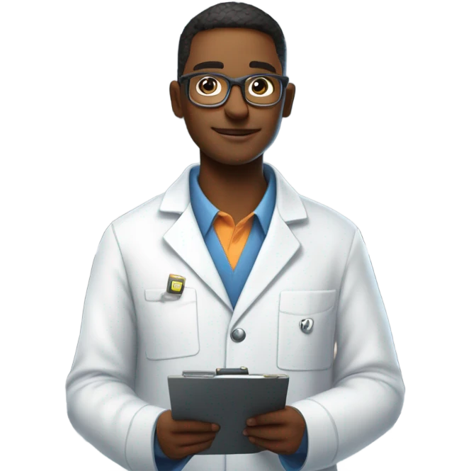 Researcher with industrial achievement emoji