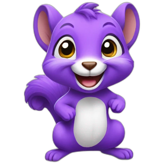 happy cute purple squirrel emoji