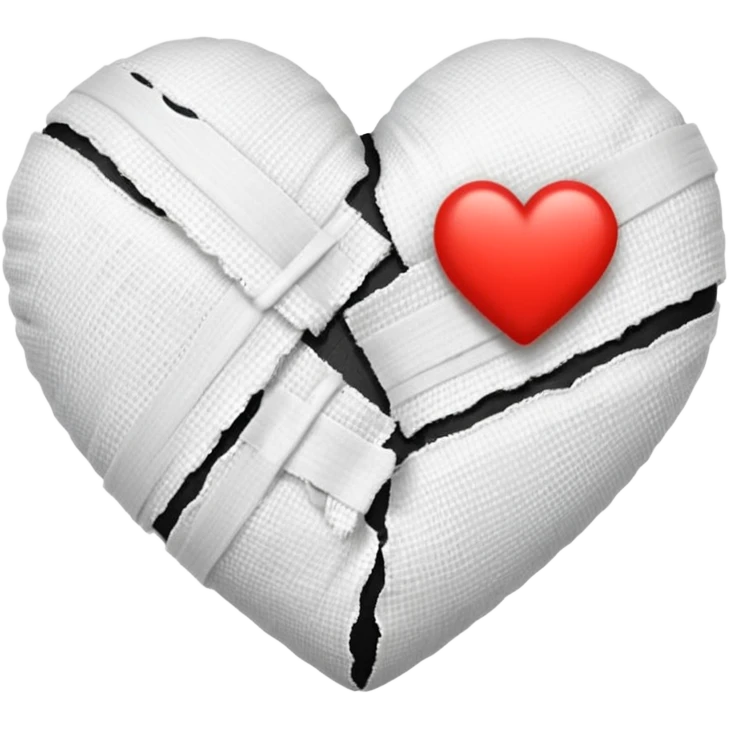 Black and white bandaged heart  emoji