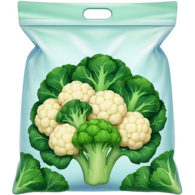 bag of frozen broccoli and cauliflower mix emoji