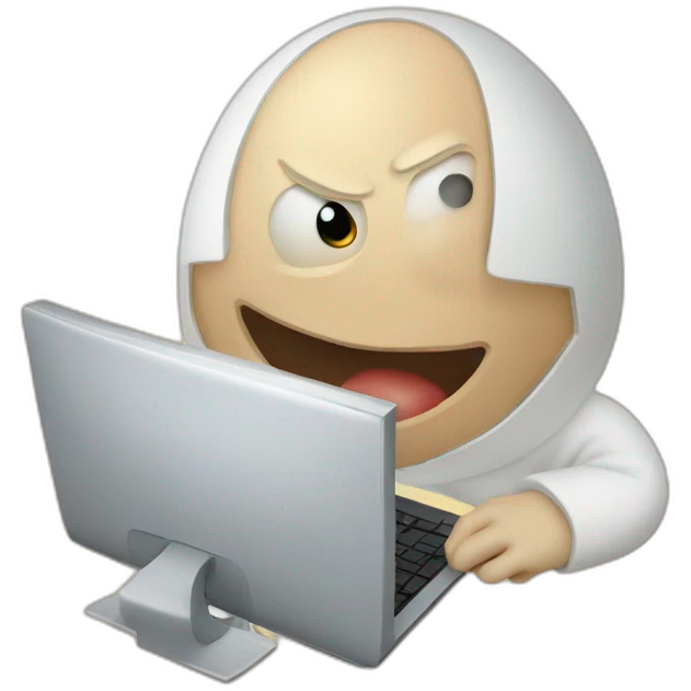 Humpty Dumpty using a computer emoji