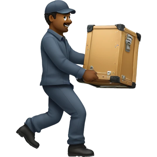 Stagehand pushing a road case emoji