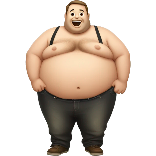 fat guy with beer belly emoji