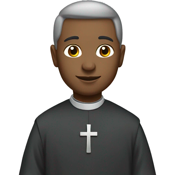 Priest with gray dress with crosses emoji