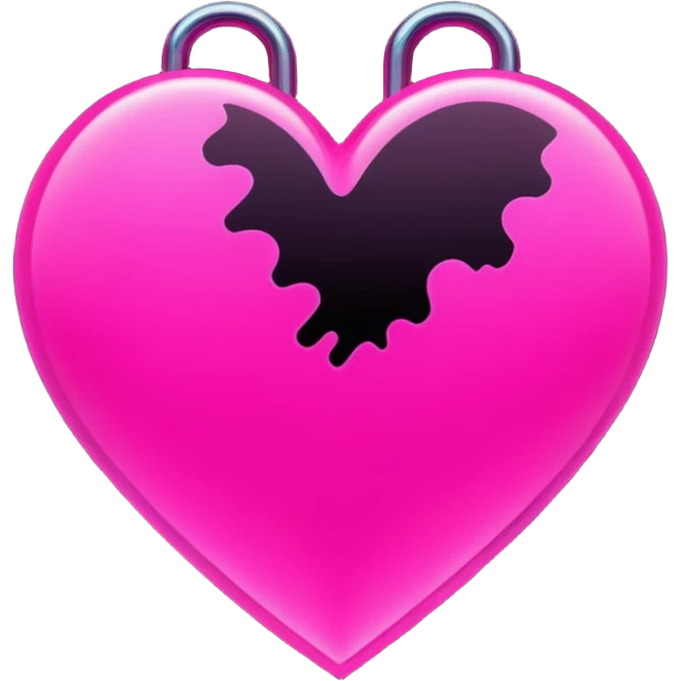 neon pink heart with glitch distortion, cyberpunk scanlines, glow effect, crisp vector style, no background emoji