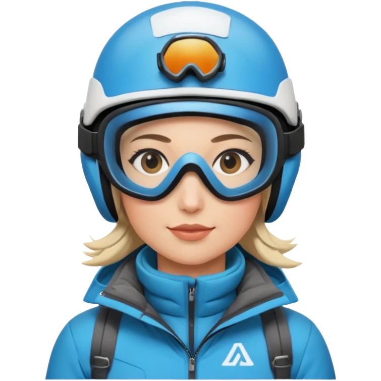 Female Alpine skiing half body emoji