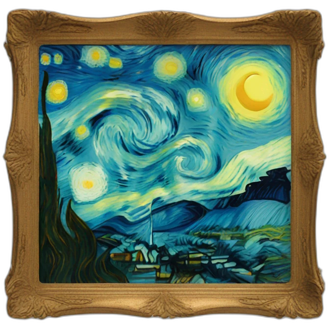 Van Gogh smurfy emoji