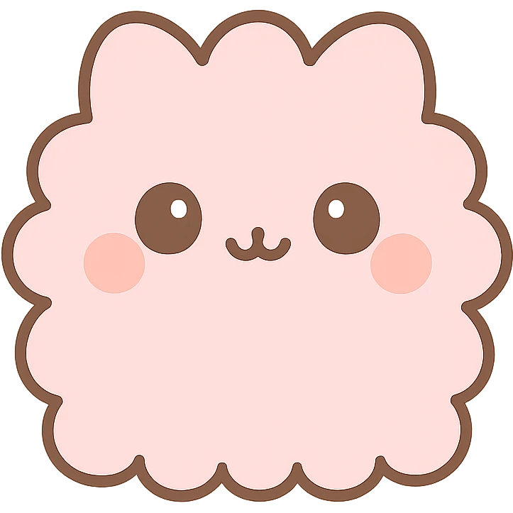 Make the image fluffy in kawaii style with a cute face, remove the background. emoji