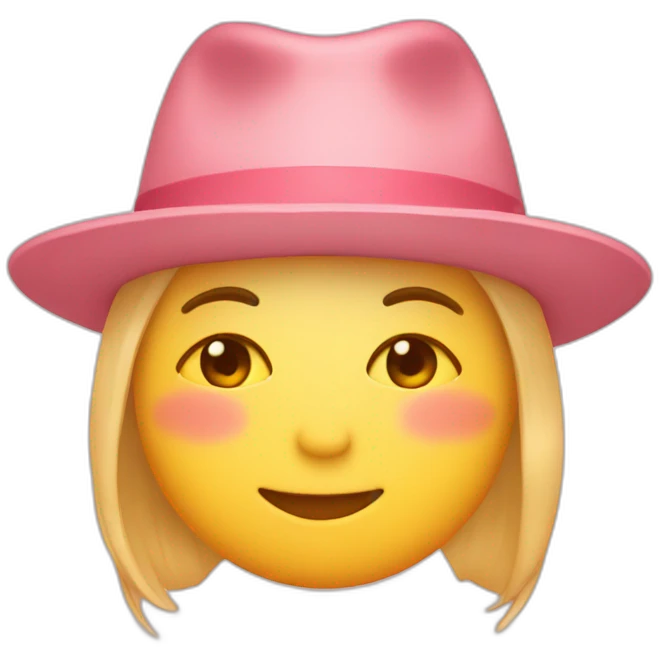 blush with hat emoji