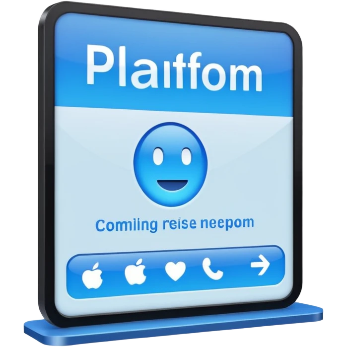Platform Board – blue text display. emoji