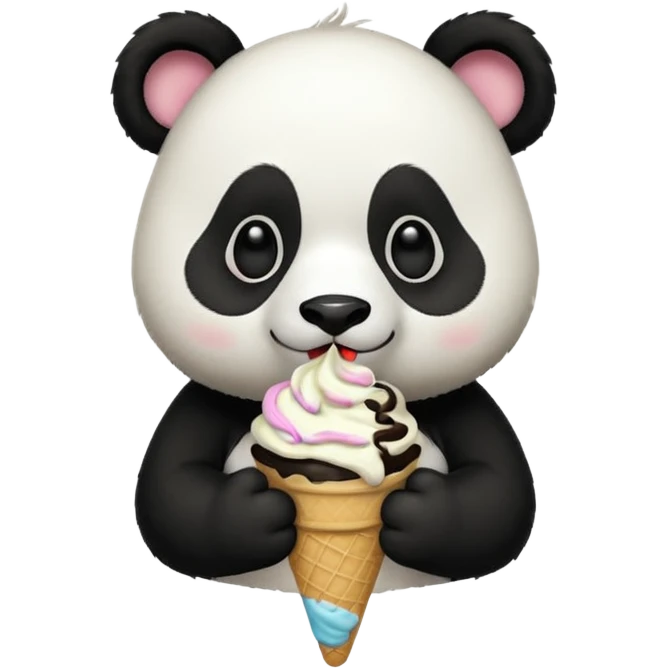 Panda eating ice cream emoji