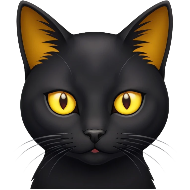 Black Cat yellow eyes  emoji