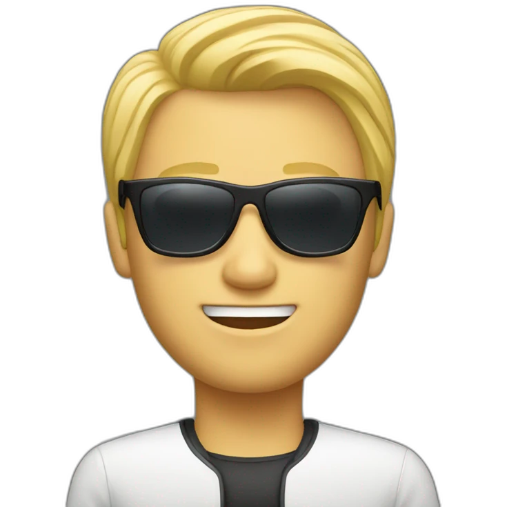 blond men with racing sunglasses emoji