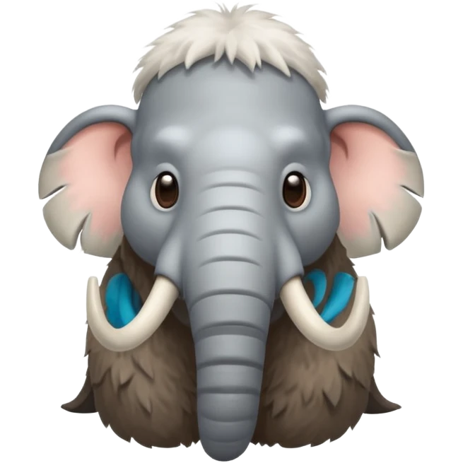 a Mammoth, half body, cute, Ice Age emoji